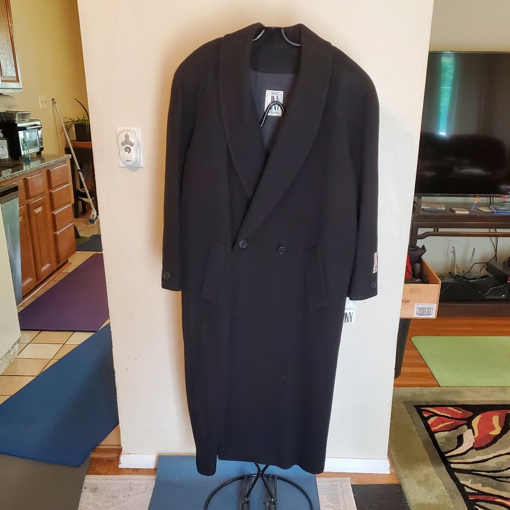 NWT Vintage Jones New York Black Wool Trench Coat Women's Size 16